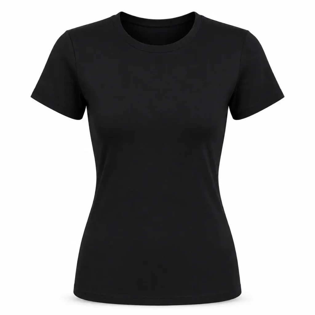 Remera mujer con lycra Negro frente
