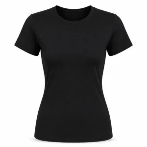 Remera mujer con lycra Negro frente