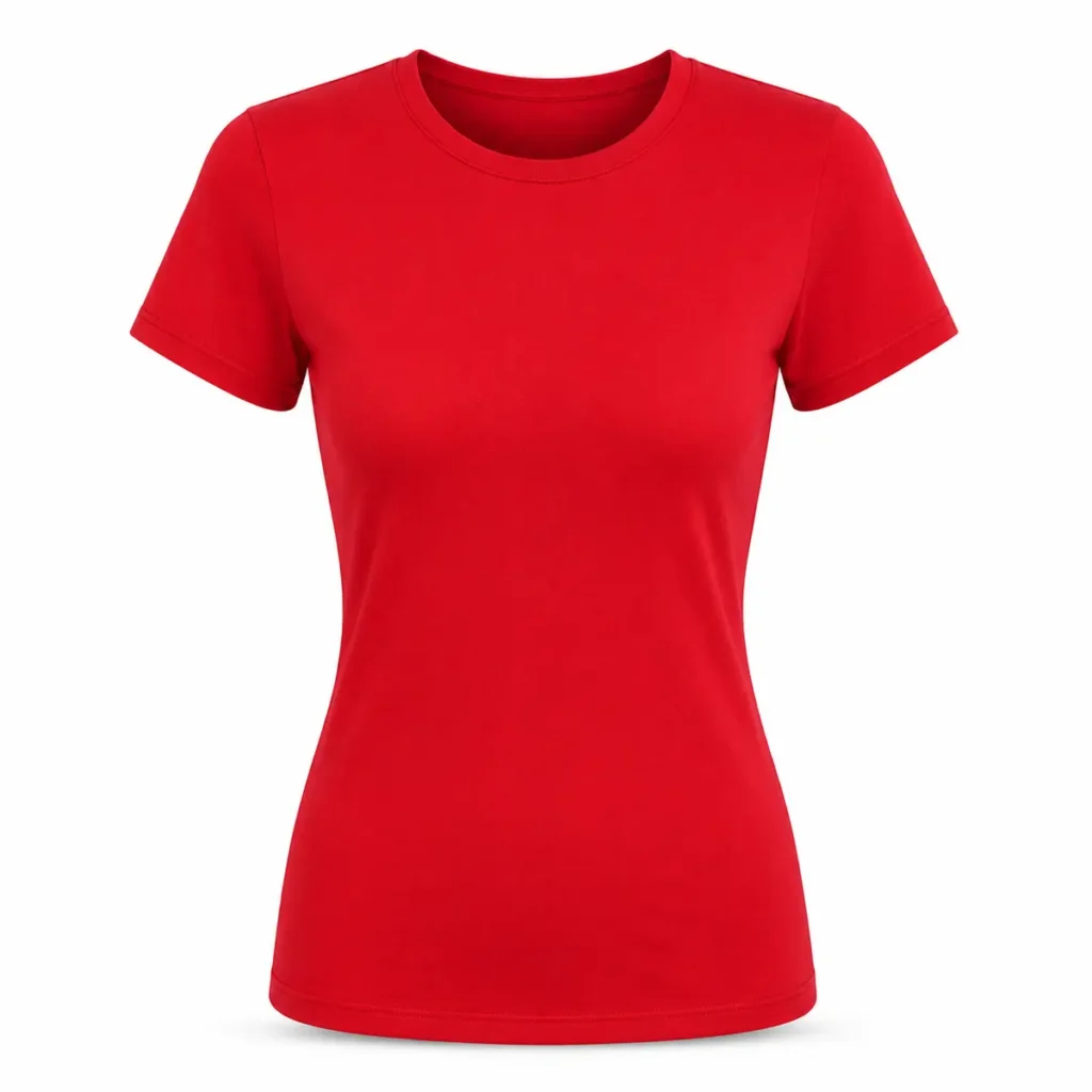 Remera mujer con lycra Rojo frente